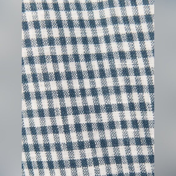 NEW Reformation Balia Midi Linen Dress in Slate Check Plaid Navy White | size 4 - Picture 7 of 16